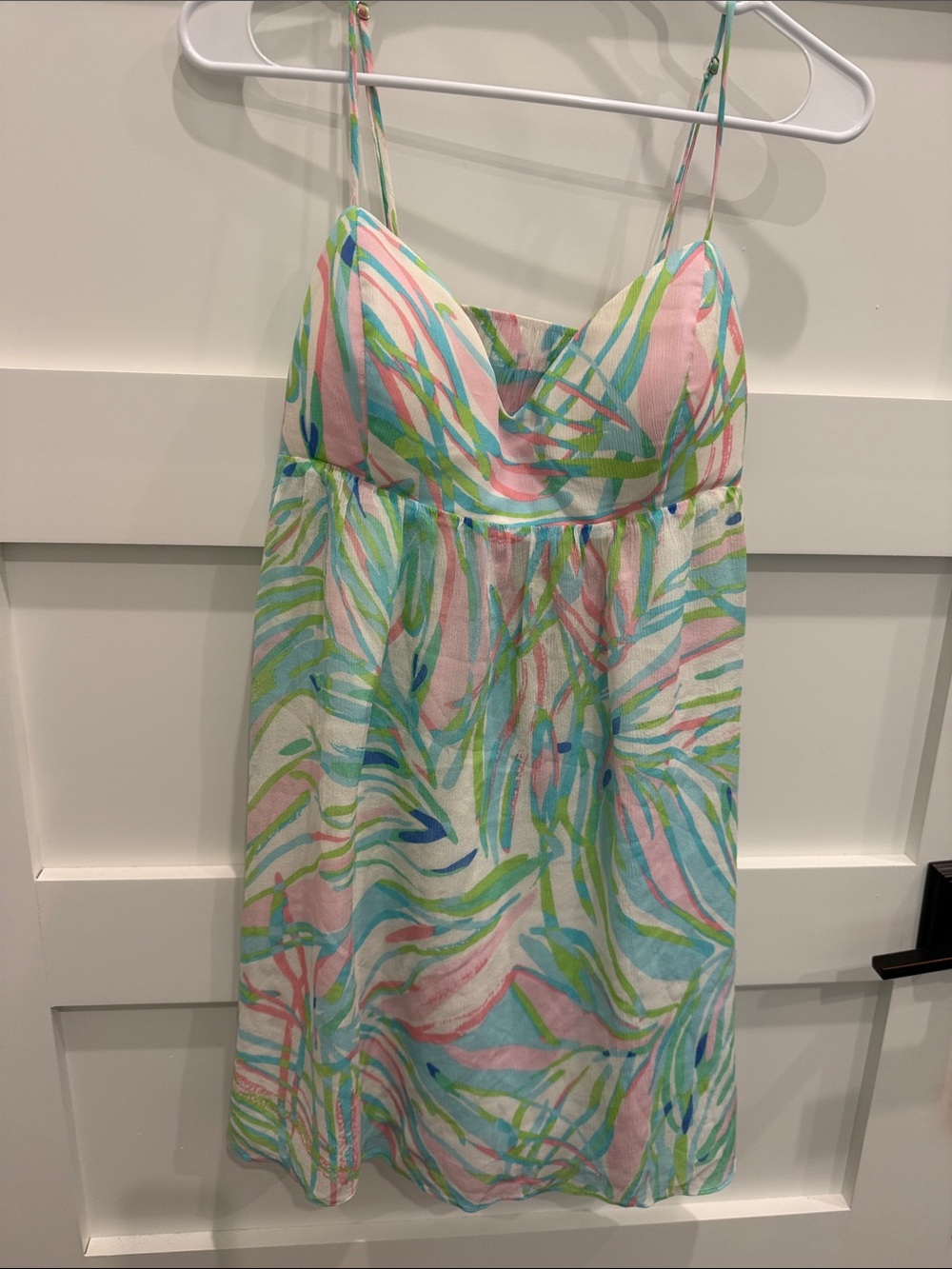 Lilly Pulitzer Pink Blue Green Tropical Print Sundress